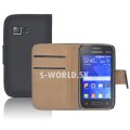 Kožený obal Samsung Galaxy Young 2 - Wallet - čierna