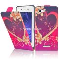 Kožený obal Sony Xperia E3 - Flip Love Heart