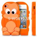 Silikónový obal iPhone 4 - Monkey - oranžová