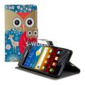 Kožený obal Samsung Galaxy S II - Wallet Owl Design 3