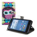 Kožený obal Samsung Galaxy S II - Wallet Owl Design 6