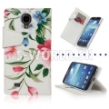 Kožený obal Samsung Galaxy S4 - Wallet - Flowers Multi