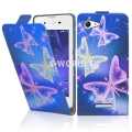 Kožený obal Sony Xperia E3 - Flip Fantasy - modrá