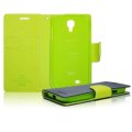 Diárové kožené puzdro HTC Desire 610 - Diary modrá-limetková