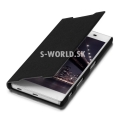 Kožený obal Sony Xperia Z5 (E6653) - Flip Cover - čierna