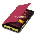 Kožený obal Sony Xperia Z5 Compact - Flip Cover - ružová