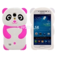 Silikónový obal Samsung Galaxy S IV Mini - Panda - ružová
