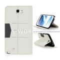 Kožený obal Samsung Galaxy Note II - Wallet Matt - biela