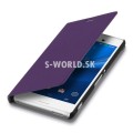 Kožený obal Sony Xperia M4 Aqua - Flip Cover - fialová
