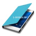 Kožený obal Sony Xperia M4 Aqua - Flip Cover - svetlo-modrá