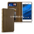 Kožený obal Sony Xperia M4 Aqua - Book Bible - hnedá