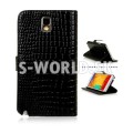 Kožený obal Samsung Galaxy Note 3 - Croco Wallet - čierna