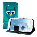 Kožený obal Samsung Galaxy S3 - Wallet Owl Design 7