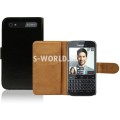 Kožený obal BlackBerry Q20 Classic - Wallet TM - čierna