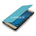 Kožený obal Huawei Honor 7 - Flip Cover - svetlo-modrá