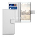 Kožený obal Huawei P8 Lite - Wallet - biela