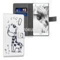 Kožený obal Huawei P8 Lite - Wallet Giraffe