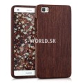 Drevený kryt Huawei P8 Lite - Wood - tmavo-hnedá