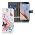 Kožený obal Samsung Galaxy S6 Edge - Wallet Butterfly Swirl