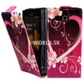 Kožený obal Sony Xperia U (ST25i) - Flip Love Heart