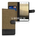 Kožený obal Huawei P8 Lite - Wallet Canvas - medená