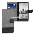 Kožený obal Huawei Honor 7 - Wallet Canvas - šedá