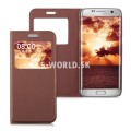 Kožený obal Samsung Galaxy S7 Edge - Easy View - bordová