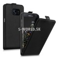 Kožený obal Samsung Galaxy S7 Edge - Flip Slim - čierna