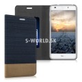 Kožený obal Huawei Honor 7 Lite - Flip Duo - modro-zlatá