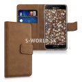 Kožený obal Samsung Galaxy A3 (2016) - Wallet - hnedá koňak