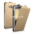 Kožený obal Samsung Galaxy J3 (2016) - Flip Slim - zlatá