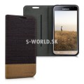 Kožený obal Samsung Galaxy J3 (2016) - Flip Duo - antracitová