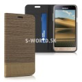Kožený obal Samsung Galaxy J3 (2016) - Flip Duo - piesková