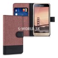 Kožený obal Samsung Galaxy J3 (2016) - Wallet Canvas - ružová