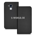 Kožený obal Huawei Honor 7 Lite - Flip Cover - čierna