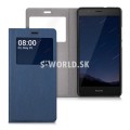 Kožený obal Huawei P9 Lite - Easy View TPU - tmavo-modrá