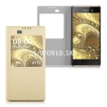 Kožený obal Sony Xperia M5 / M5 Dual - Easy View - zlatá