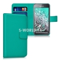 Kožený obal Samsung Galaxy Xcover 3 - Wallet - petrolejová