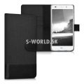 Kožený obal Huawei Honor 7 Lite - Wallet Canvas - antracitová