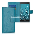 Kožený obal Huawei P9 Lite - Wallet Butterfly - modrá