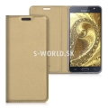 Kožený obal Samsung Galaxy J5 (2016) - Flip Cover - zlatá