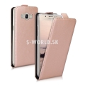 Kožený obal Samsung Galaxy J5 (2016) - Flip Slim - zlato-ružová