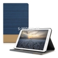 Kožený obal Samsung Galaxy Tab E 9.6 - Flip Duo - modro-zlatá