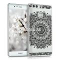 Zadný kryt Huawei P9 - Crystal Flower Design - čierna