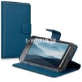 Kožený obal Samsung Galaxy Xcover 3 - Wallet - tmavo-modrá