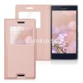 Kožený obal Sony Xperia X Compact - Easy View - zlato-ružová