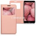 Kožený obal Huawei Honor 6X - Easy View TPU - zlato-ružová