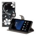 Kožený obal Sony Xperia M2 - Wallet Swirl - čierna