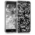 Silikónový obal Huawei P9 Lite (2017) - Flakes - strieborná