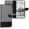 Kožený obal Lenovo K6 Note - Wallet Canvas - šedá